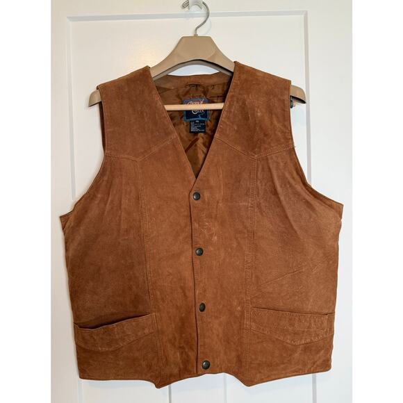 Cripple Creek Vest Mens XXL Suede Leather Western Cowboy Lined Pockets ML3061 - Picture 1 of 10